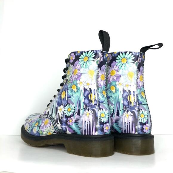 NIB Dr Martens Paint Slick 1460 Pascal Floral Slime Boots Women’s 6 Shoes - Picture 8 of 12